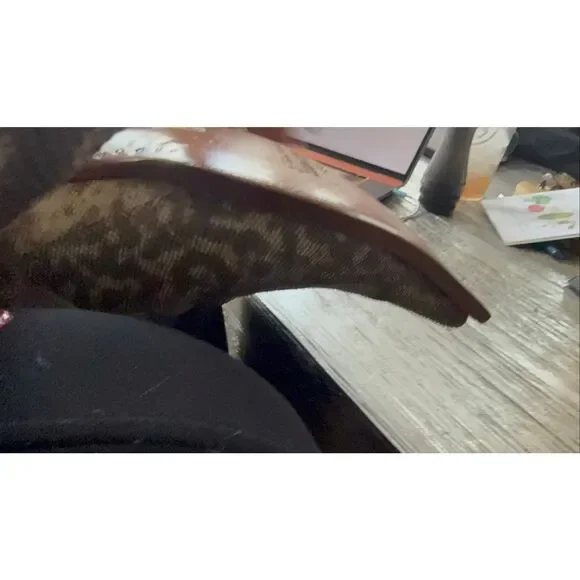 Los Altos Boots Brown Weathered Leather & Snake Skin Snip Toe Cowboy Boots sz 11 - Picture 10 of 12